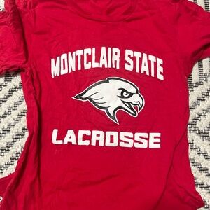 Red Montclair State Lacrosse tshirt